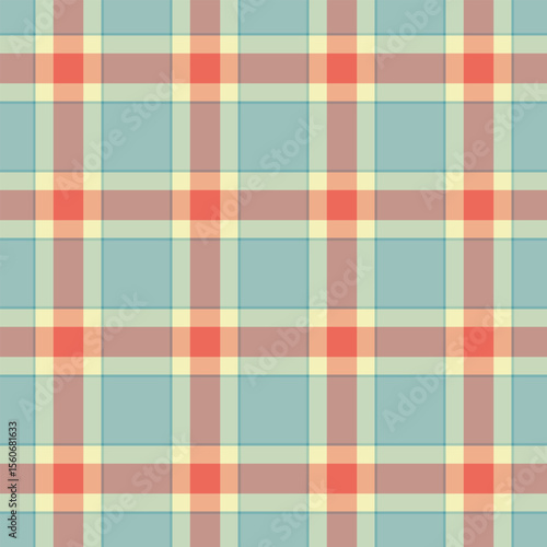 Classic plaid pattern in soft pastel hues. Seamless design suitable for backgrounds, textiles, or adding a touch of vintage charm to your project.