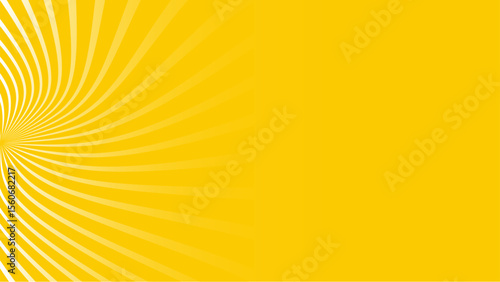 Vibrant yellow swirl pattern with radiating stripes on bright background