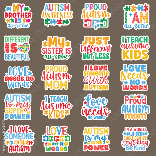 Foto Autism sticker SVG Bundle