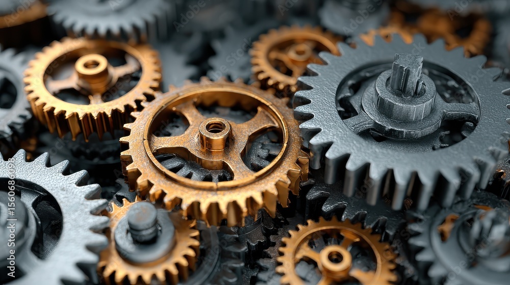Planned Maintenance on the Mechanism of Metal Gears., no logos, no brands Planned Maintenance on the Mechanism of Metal Gears., no logos, no brands