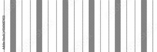 Hunter texture textile pattern, revival seamless vector vertical. Prder background stripe lines fabric in white and black colors.