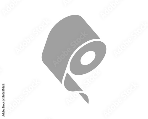 Abstract grey roll icon, signifying continuous process, unending supply, or resource depletion.