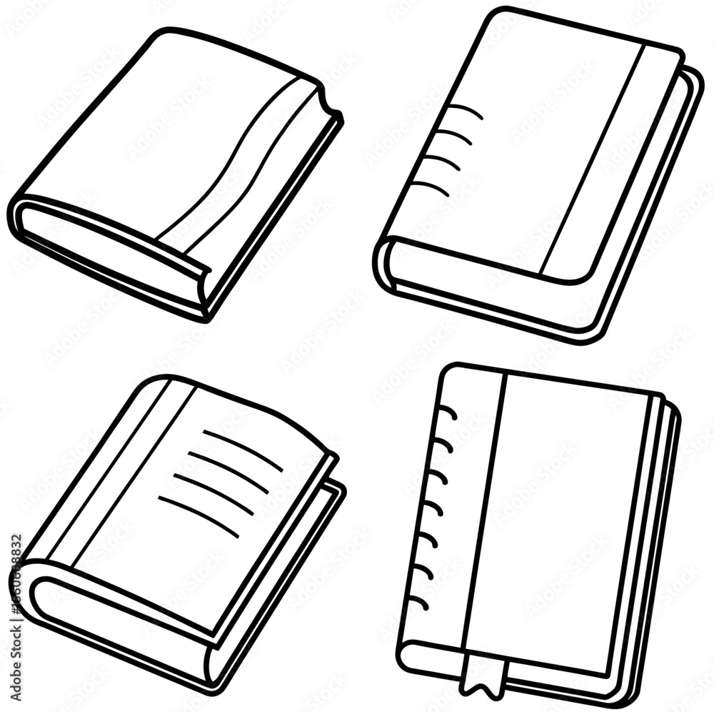 Obraz premium Journal Diary Icon – Personal Notebook Line Art, Outline Vector Illustration