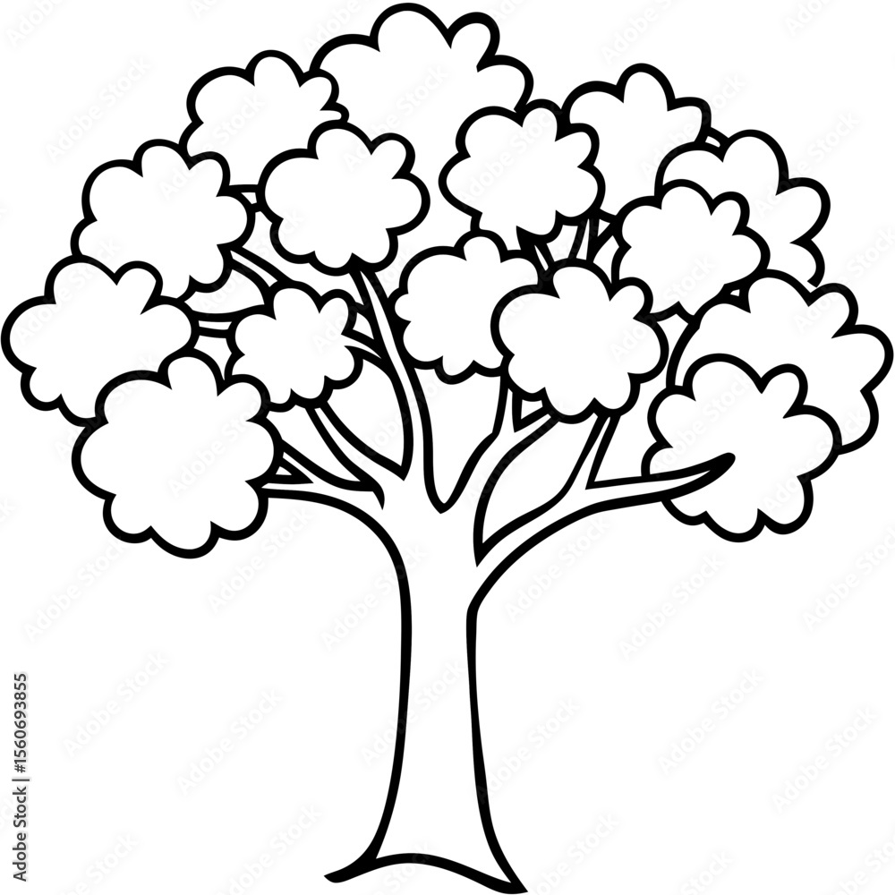 Fototapeta premium Apple Tree line art vector