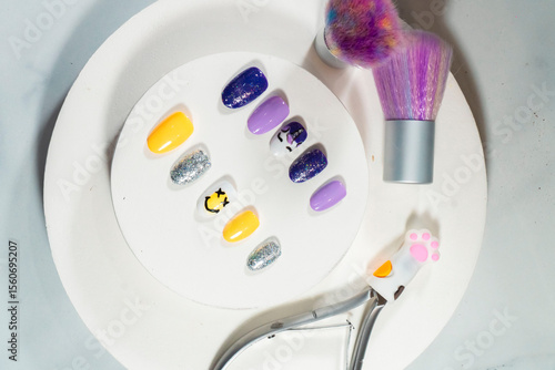 Press On Nail Design model beauty cosmetic fake nail Art stylish