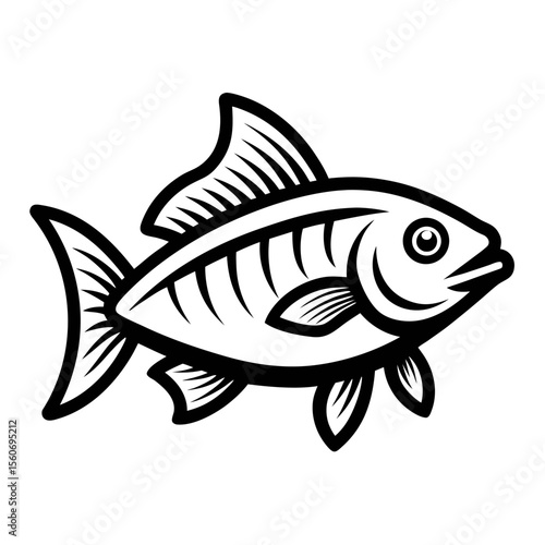 Fish line art vector