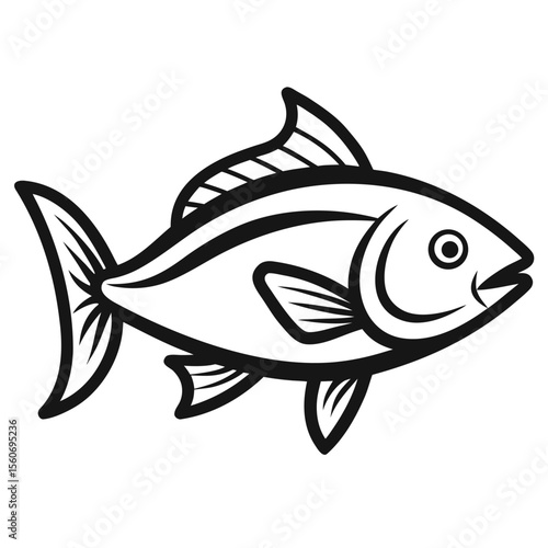 Fish line art vector