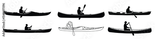  kayaks canoes silhouettes