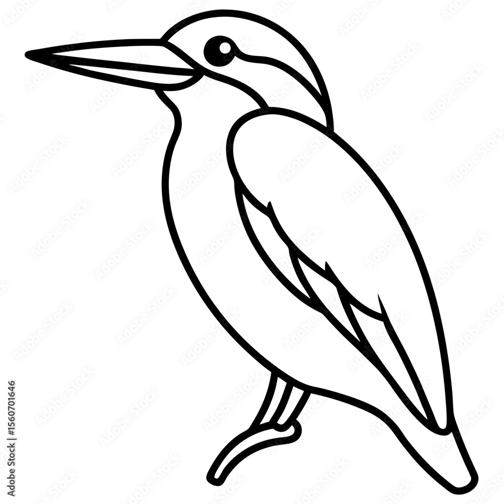 Obraz premium Kingfisher line art vector