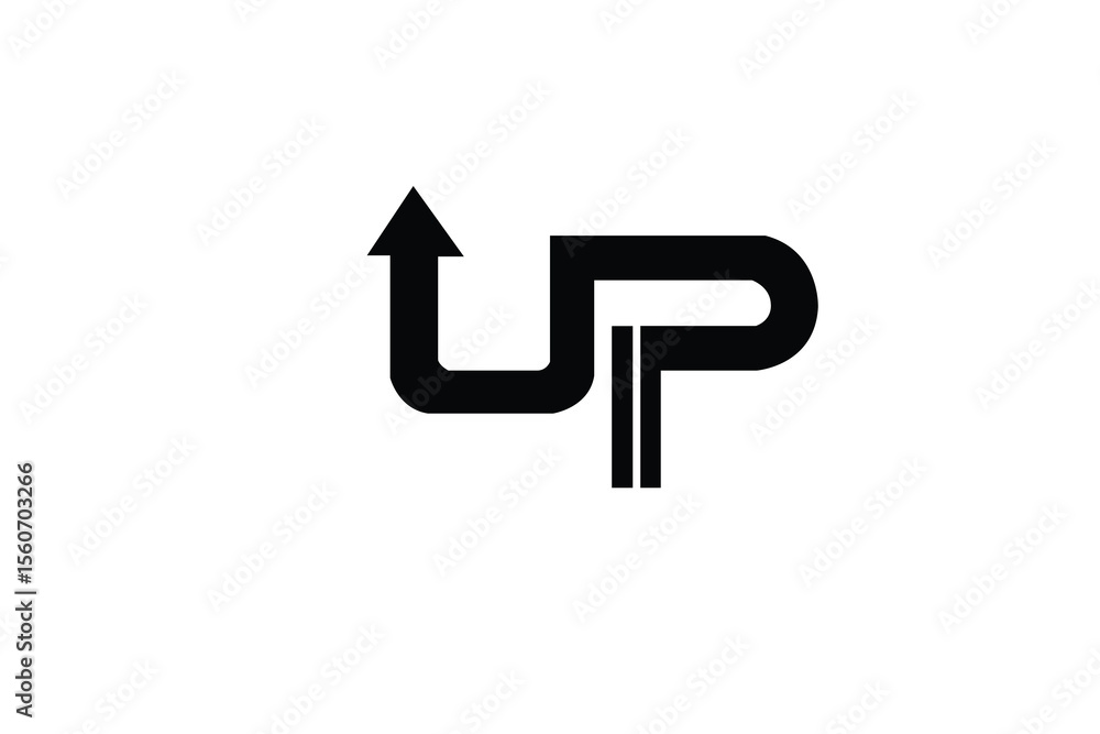 Up Typography with arrow icon. simply, modern, unique concept. vector illustration Up Typography with arrow icon. simply, modern, unique concept. vector illustration