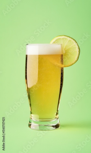 Clara, the refreshing spanish beer cocktail with lemon soda and a lime