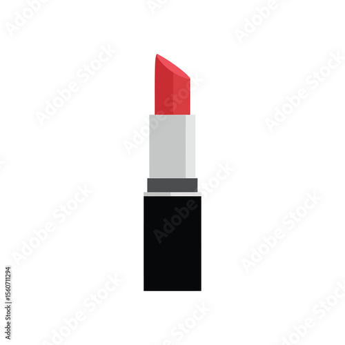 A minimalist illustration of a lipstick tube in a flat design style