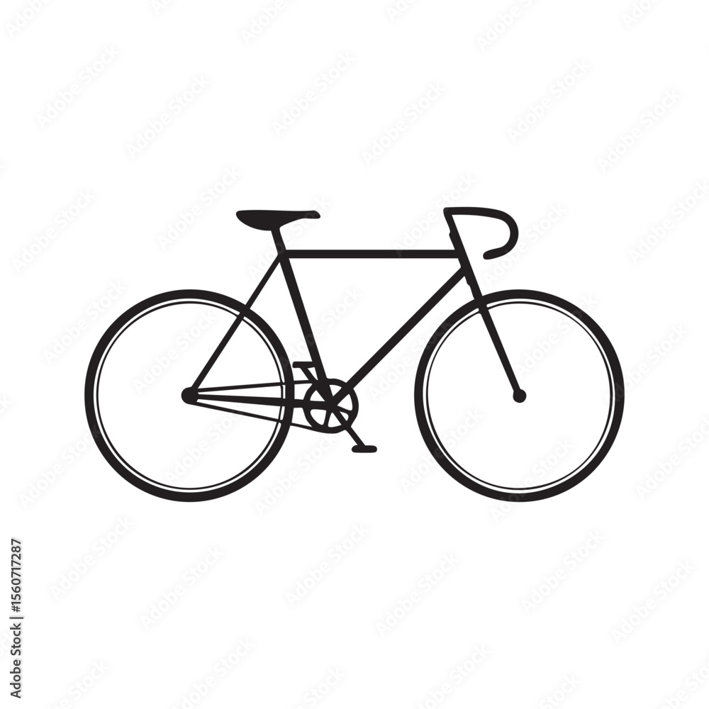 Obraz premium Minimalist Bicycle Illustration in Black and White Silhouette