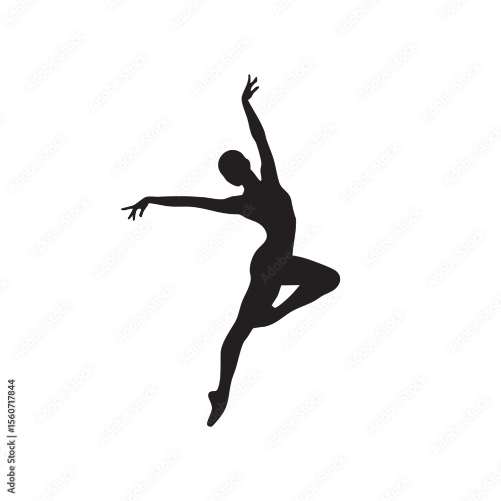 Elegant Ballet Dancer in Mid Air Silhouette graceful Elegant Ballet Dancer in Mid Air Silhouette graceful