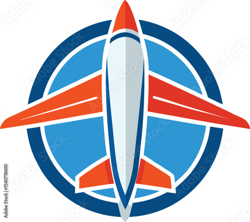 Airplane Logo icon Vector with white background and editable