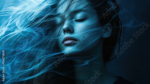 dark blue flowy lines, minimalistic
