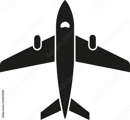 Airplane Silhouette Vector with white background and editable