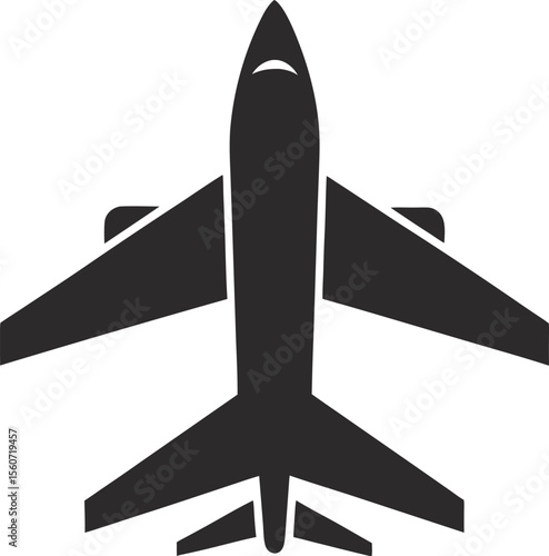 Airplane Silhouette Vector with white background and editable
