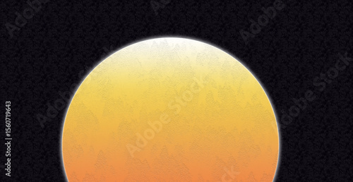 Yellow Orange Gradient Circle on Black Background image