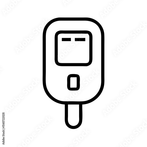  Glucometer icon in black outline style on white background
