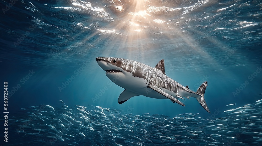 Fototapeta premium White shark underwater