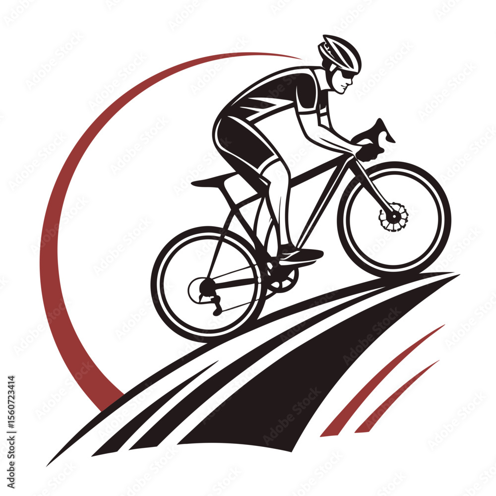 Fototapeta premium silhouette of a cyclist