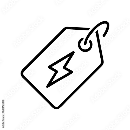 Price tag with lightning symbol for discounts or offers  