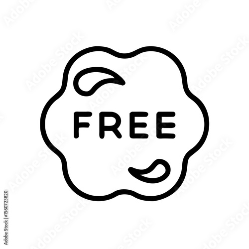 Preservative-free food icon in minimalist style with black outline  