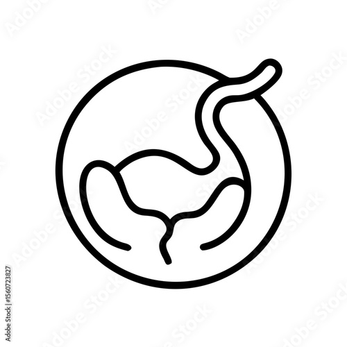 Icon of placenta with hand representing health and motherhood concept  