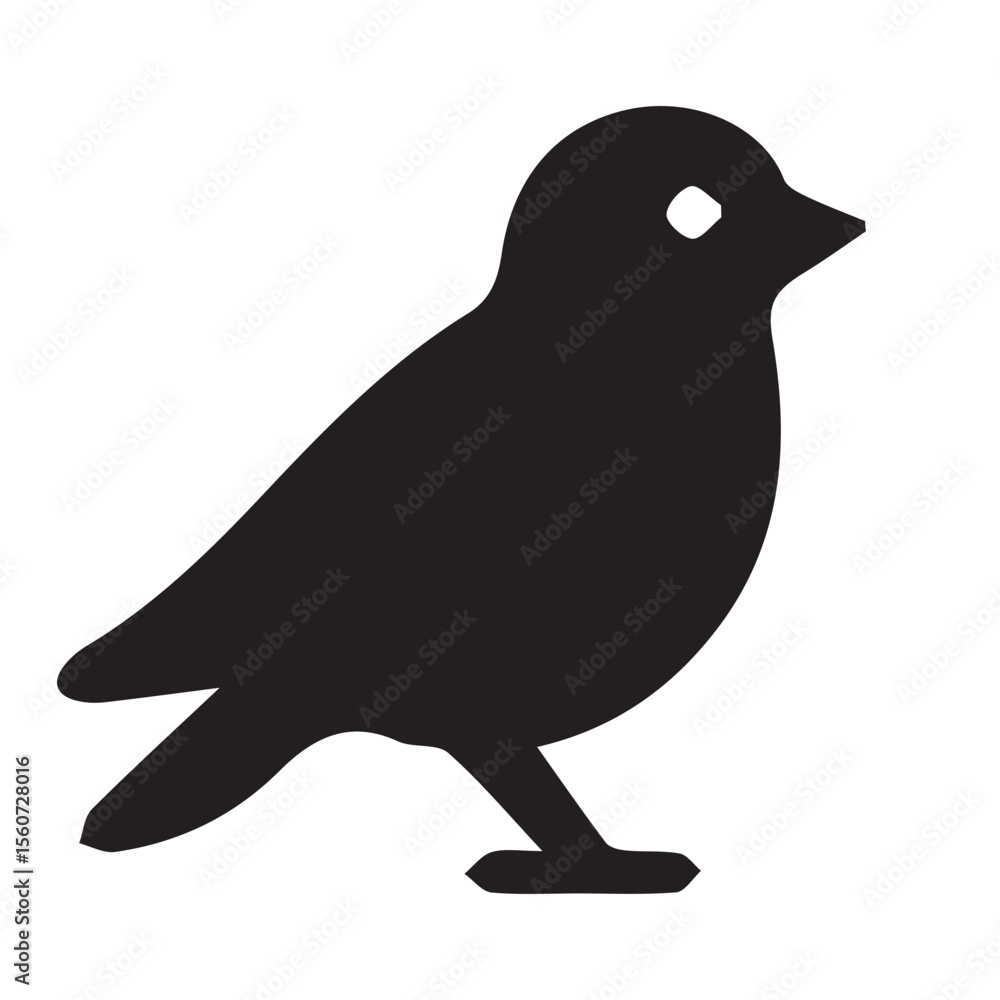 Fototapeta premium A striking vector illustration of a bird silhouette on a branch, perfect for an icon depicting wildlife in nature