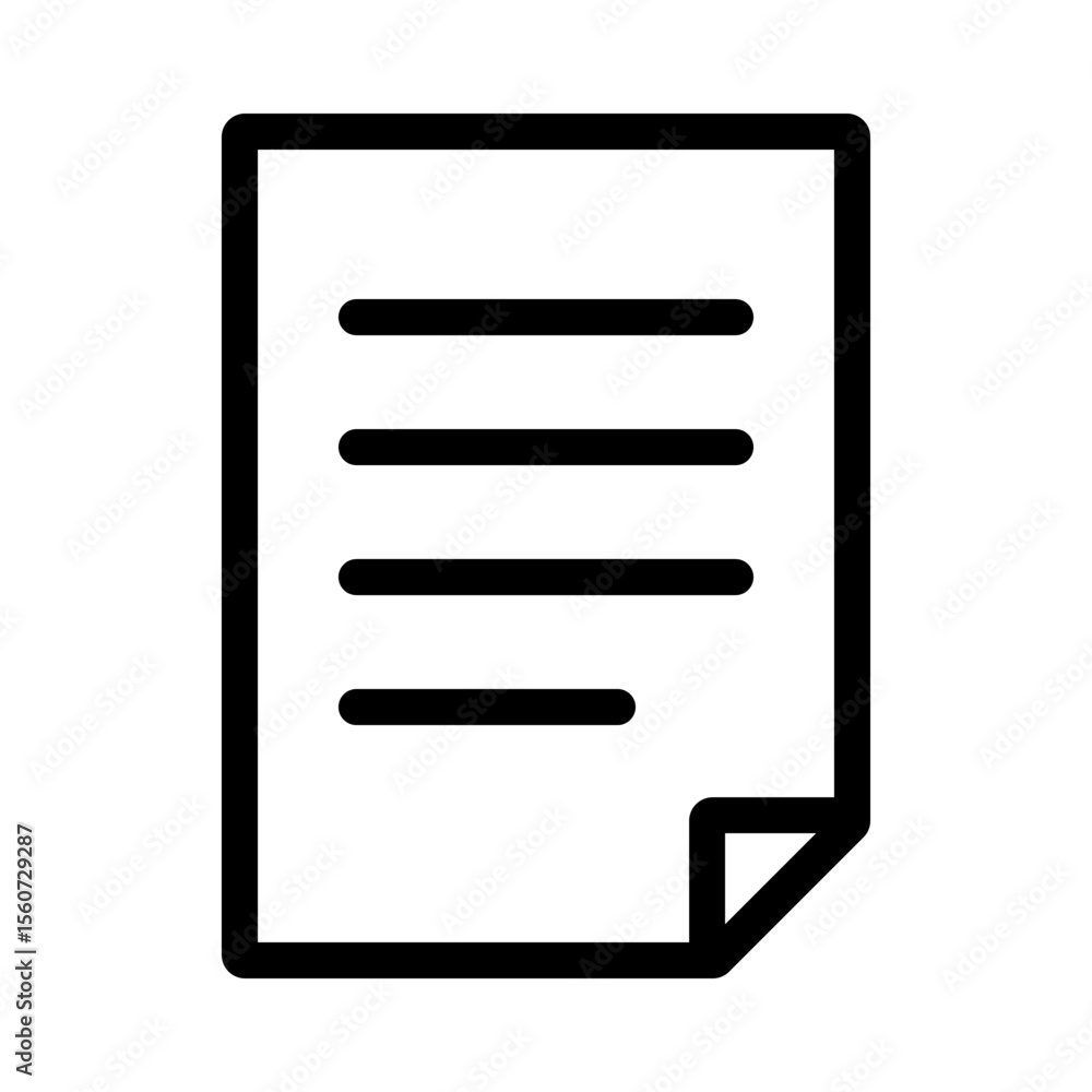 Document with Folded Corner Icon Document with Folded Corner Icon