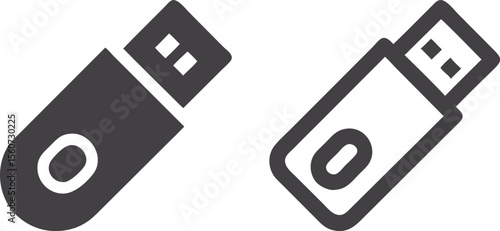 Vector Illustration of Pen Drive, Minimal USB Flash Drive Icon, Portable Memory Stick Symbol, Tech Line Art for Data Storage, Backup, and Digital Devices