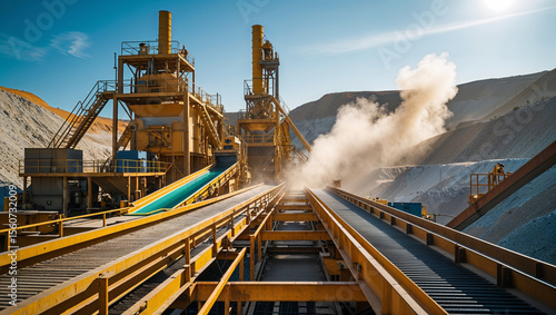 Ore Processing Facility in Open-Pit Mining Operation