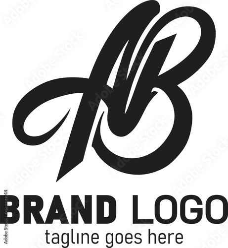 AB Letter Logo Design – Modern and Creative Vector Monogram Featuring Letters A and B, Perfect for Business Branding, Personal Identity, Corporate Logos, and Minimalist Design