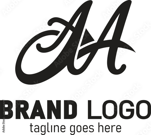 abstract letter AA logo design