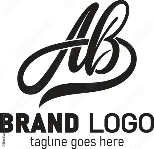 AB Letter Logo Design – Modern and Creative Vector Monogram Featuring Letters A and B, Perfect for Business Branding, Personal Identity, Corporate Logos, and Minimalist Design