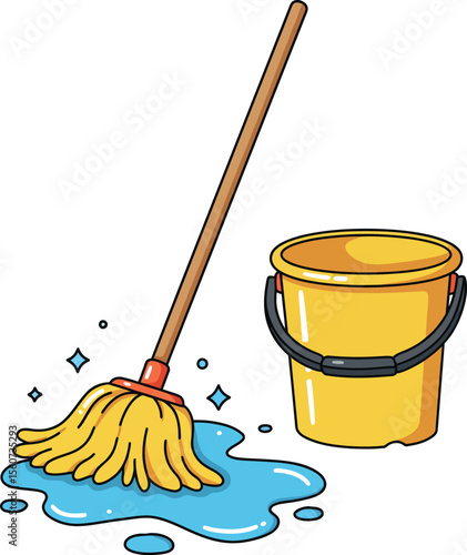 Mop & Bucket: Cleaning Supplies & Household Chores