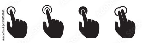 Gesture hand icon. Smartphone, sign fingers touch, click, zoom, rotate, tap display. Gesture Touch symbol. Vector illustration eps 10