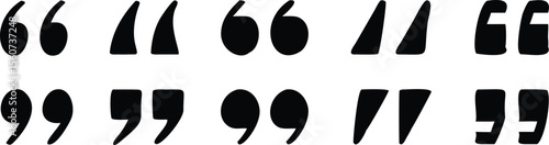 Quote mark collection. Quotation icon set. Vector illustration and transparent png. 
