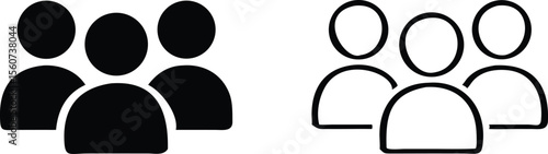 group icon. team of employees or person symbol. simple squad avatar for app, ui, website, design element. transparent png and vector illustration. 