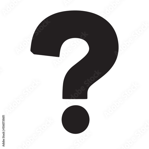 Simple Black Question Mark on White Background Symbolizing Inquiry Uncertainty and Curiosity in a Clean and Minimalist Design Concept