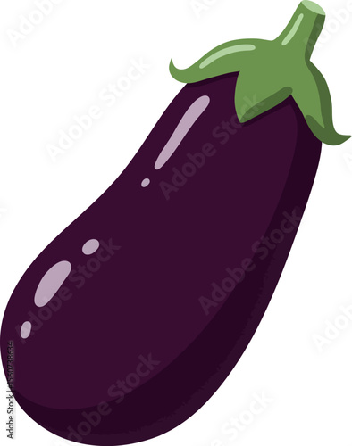 Fresh Purple Eggplant Icon - Healthy Vegetable Produce

