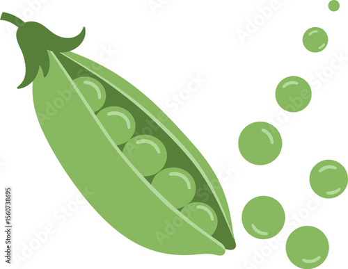 Fresh Green Pea Pod Icon - Healthy Vegetable Food