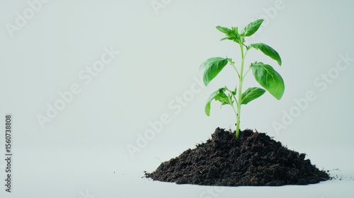 Wallpaper Mural Basil seedling in soil Torontodigital.ca