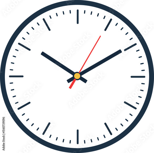 Minimalist Wall Clock: Time Management & Deadline Symbol