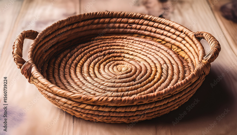 Fototapeta premium woven basket rustic handmade decor natural wicker texture for home