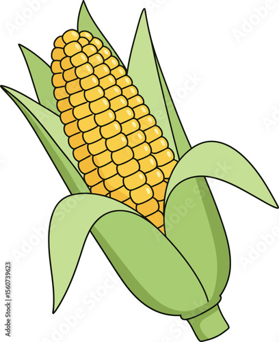 Fresh Yellow Corn Cob: Harvest, Farm & Organic Food Icon

