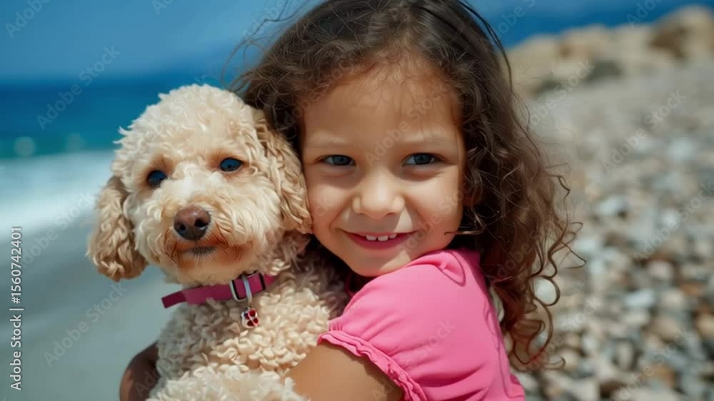 Vacation on beach . Real frienship, love with dog: tenderness, friendship, play, and loyalty. Like a brother. Vacation on beach . Real frienship, love with dog: tenderness, friendship, play, and loyalty. Like a brother.