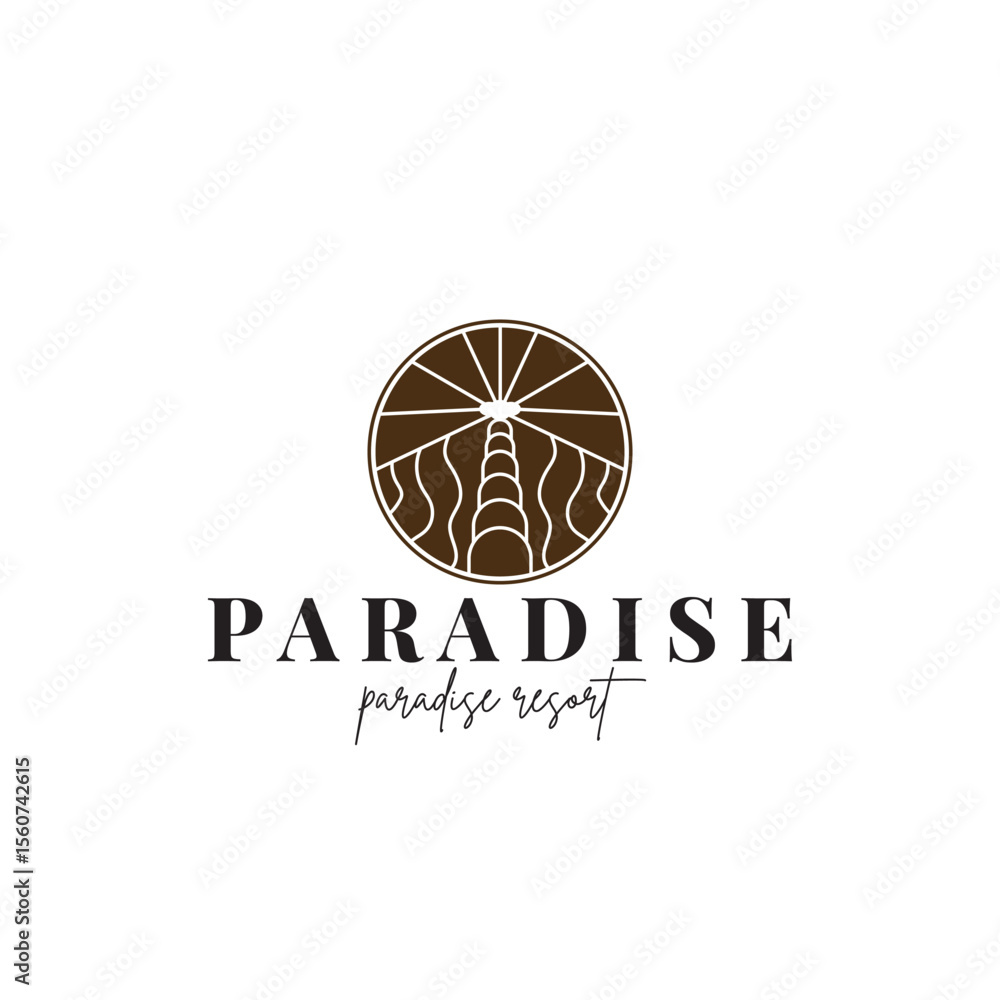 beach resort palm tree logo icon vector illustration template design beach resort palm tree logo icon vector illustration template design