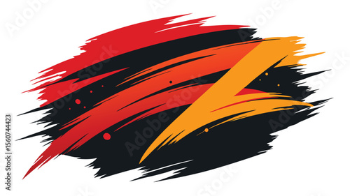 Abstract brush strokes design with transparency for creative graphic projects